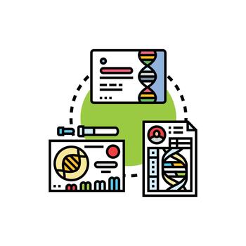 prueba datos concepto ilustración Procesando análisis vector
