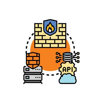 Cloud application firewall protecting server data network vector