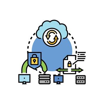Secure data origin via https network technology vector