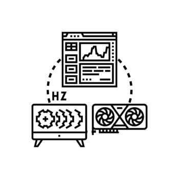 computadora gráfico Procesando sistema optimizando actuación concepto vector