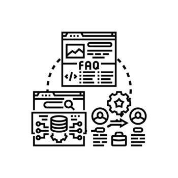 Database schema creation developing digital data structure vector