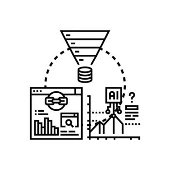 visualizante procesable analítica datos Procesando concepto vector