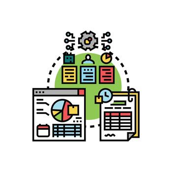 Buffer inventory management process optimization concept vector