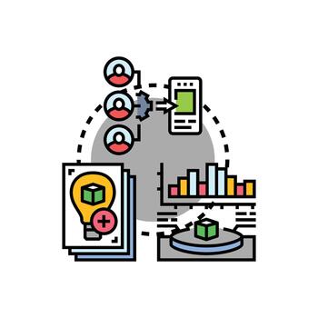 prototipo actuación pruebas concepto para producto desarrollo vector