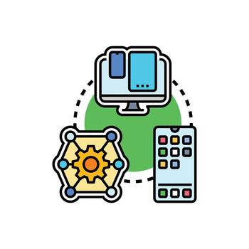 multi plataforma navegador solicitud interfaz desarrollando vector