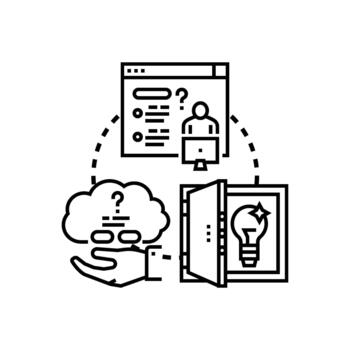Logic driven problem solving strategy development concept vector