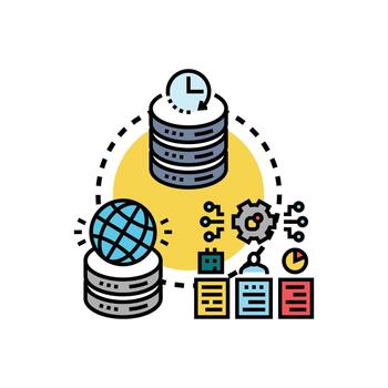 corriente Procesando administración concepto con datos fluir vector