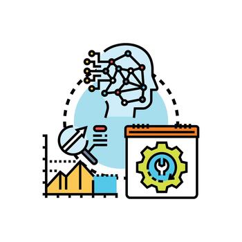 datos inteligencia motor analizando y Procesando información vector