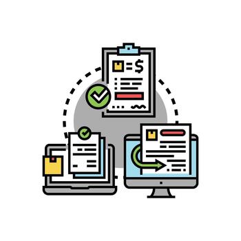 requisición Licencia aprobación proceso documento flujo de trabajo vector
