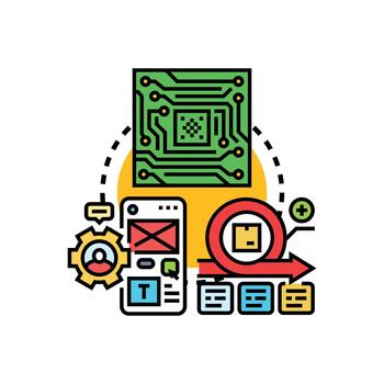 software diseño y desarrollo proceso ciclo vital concepto vector
