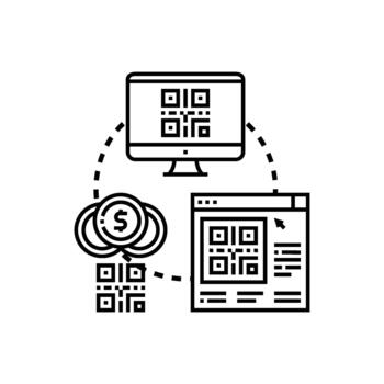 qr código pago digital transacción Procesando vector