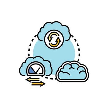 nube informática plataforma sistema concepto intercambiando datos vector