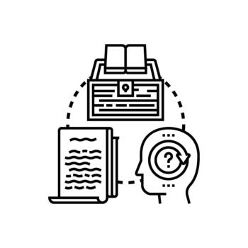 Intellectual study process concept finding knowledge solutions vector