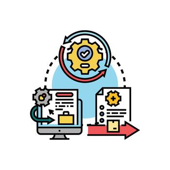 Enterprise systems implementation plan development process vector