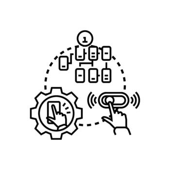 Web application interface development and user interaction concept vector