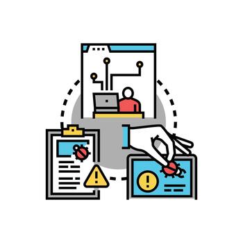 Detecting software bugs and error testing process vector