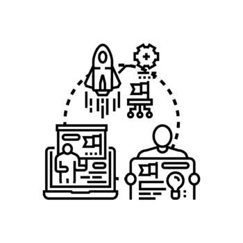Application development starting process concept vector