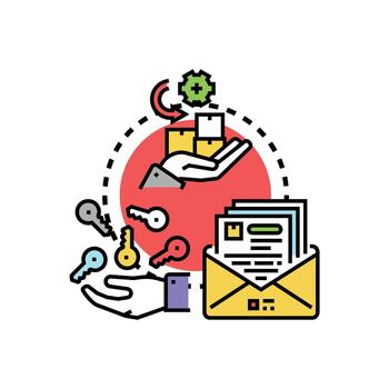 Purchase permit application processing concept vector