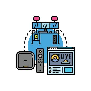 web establecido transmisión plataforma concepto vector