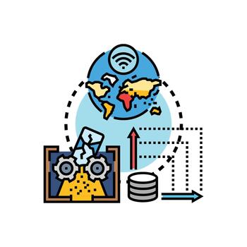 Electronic data processing global storage concept vector