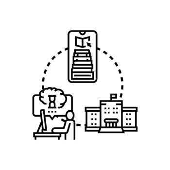Educational construction concept developing learning and knowledge vector