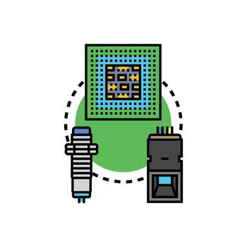Electronic computer modules processing digital technology data vector