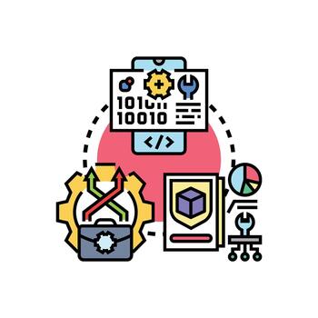 Application development evolution themes concept vector