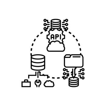 Cloud data synchronizing process concept illustration vector
