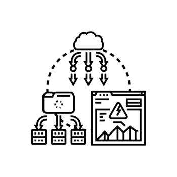 Network load distribution concept for cloud computing vector