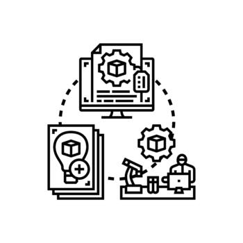 creando prototipo versión proceso para producto desarrollo vector