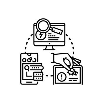 Bug management and reporting software development process vector