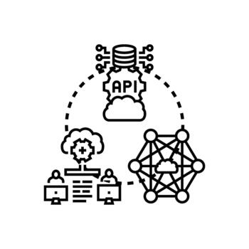 Multi cloud connection api network infrastructure concept vector