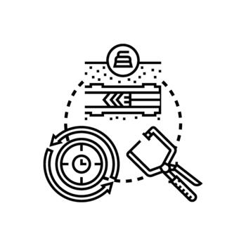 Efficient work process concept using specialized tools vector