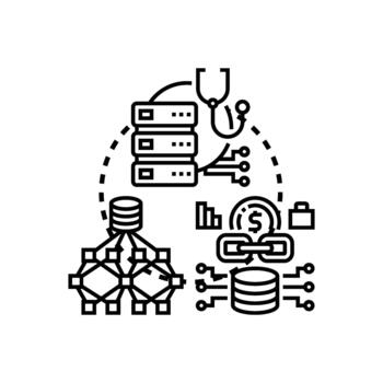Server database network representing cloud computing infrastructure vector