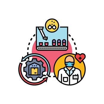 Medication dispensing process optimization concept vector