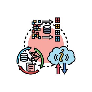 desestructurado información base de datos Procesando y nube almacenamiento vector