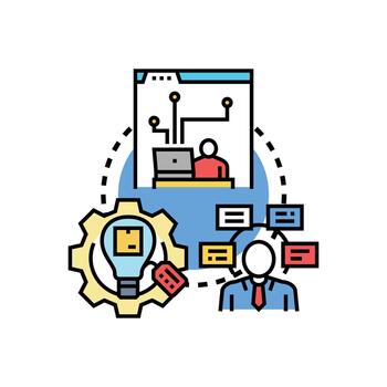 Developer reasoning process creating digital solutions vector