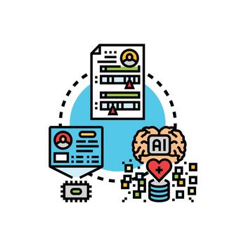 Synthetic data analyzing artificial intelligence development process vector