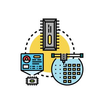 procesador microarquitectura concepto creando computadora papas fritas vector