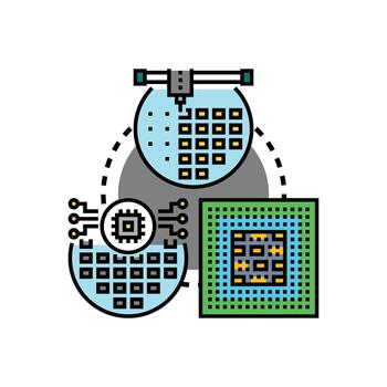 UPC microarquitectura concepto desarrollando semiconductor procesador papas fritas vector