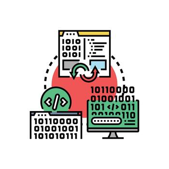 programa código desarrollo proceso, codificación, y depuración conceptos vector
