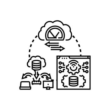 Operacional rendimiento camino datos Procesando concepto vector