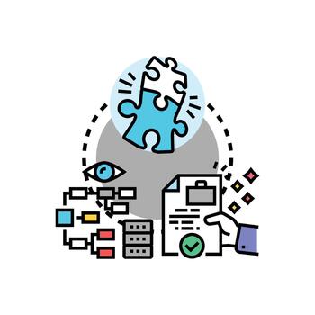 Problem solving process finding business solution vector