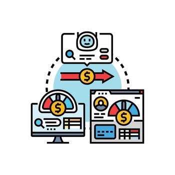 financiero analítica concepto con datos Procesando vector