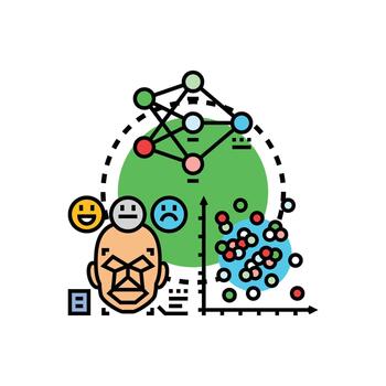 artificial inteligencia Procesando datos para máquina aprendizaje análisis vector