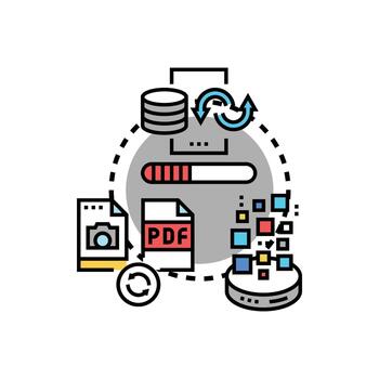 Paperless data conversion process for digital archiving vector