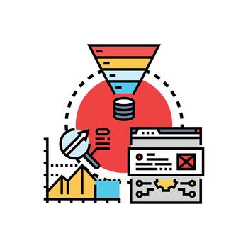 estructurado datos Procesando y analítica concepto ilustración vector