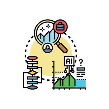 inteligente algoritmo pensando proceso analizando datos concepto vector