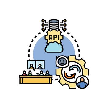 interinstitucional colaboración desarrollando datos api solución concepto vector