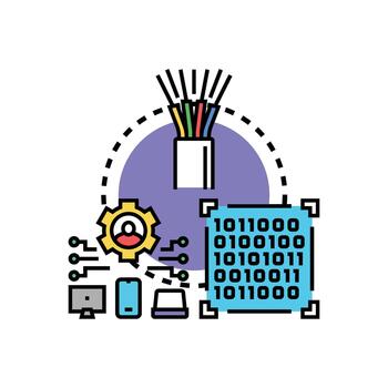 Digital data connection code concept visualizing networking vector